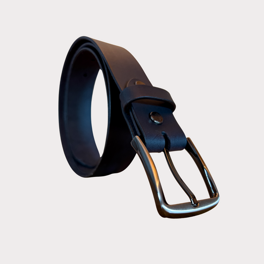 Ceinture en cuir noir pour Homme