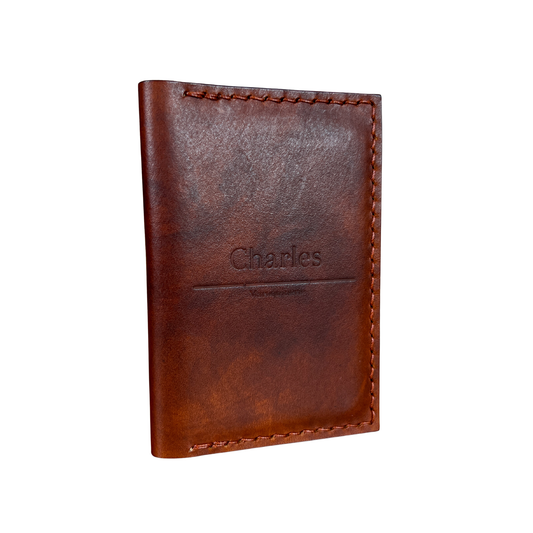 Porte-cartes en cuir ultrafin marron Golden