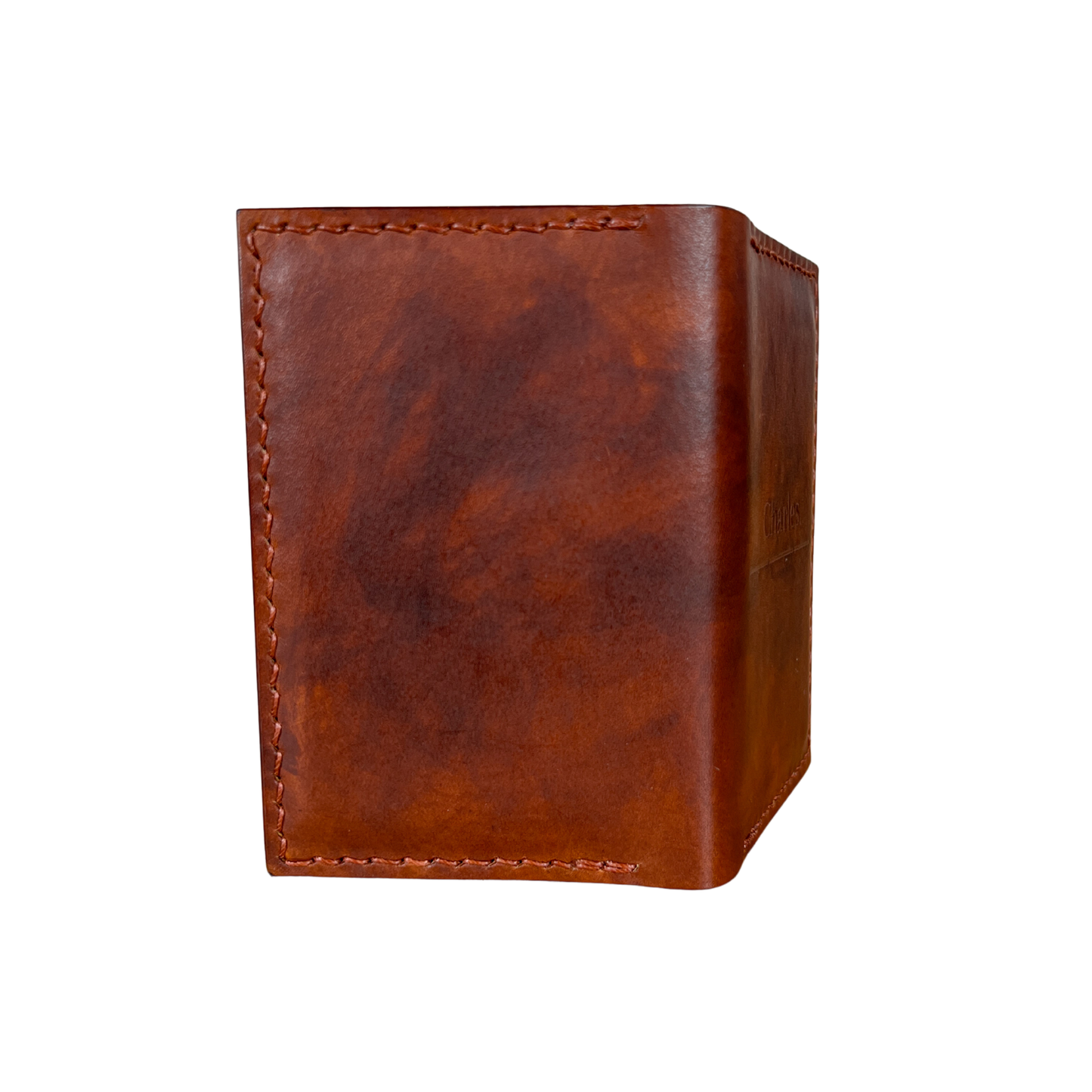 Porte-cartes en cuir ultrafin marron Golden