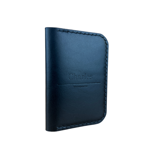 Porte-cartes arrondi en cuir Noir