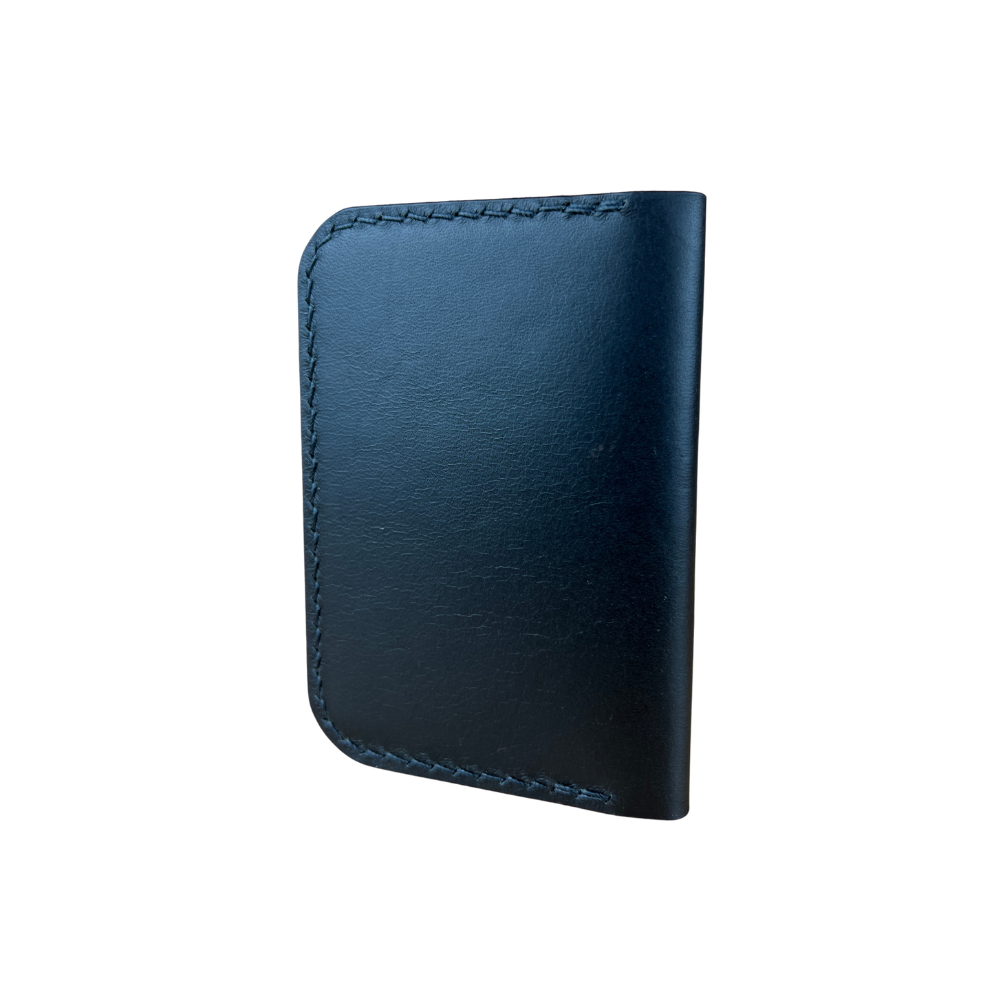 Porte-cartes arrondi en cuir Noir