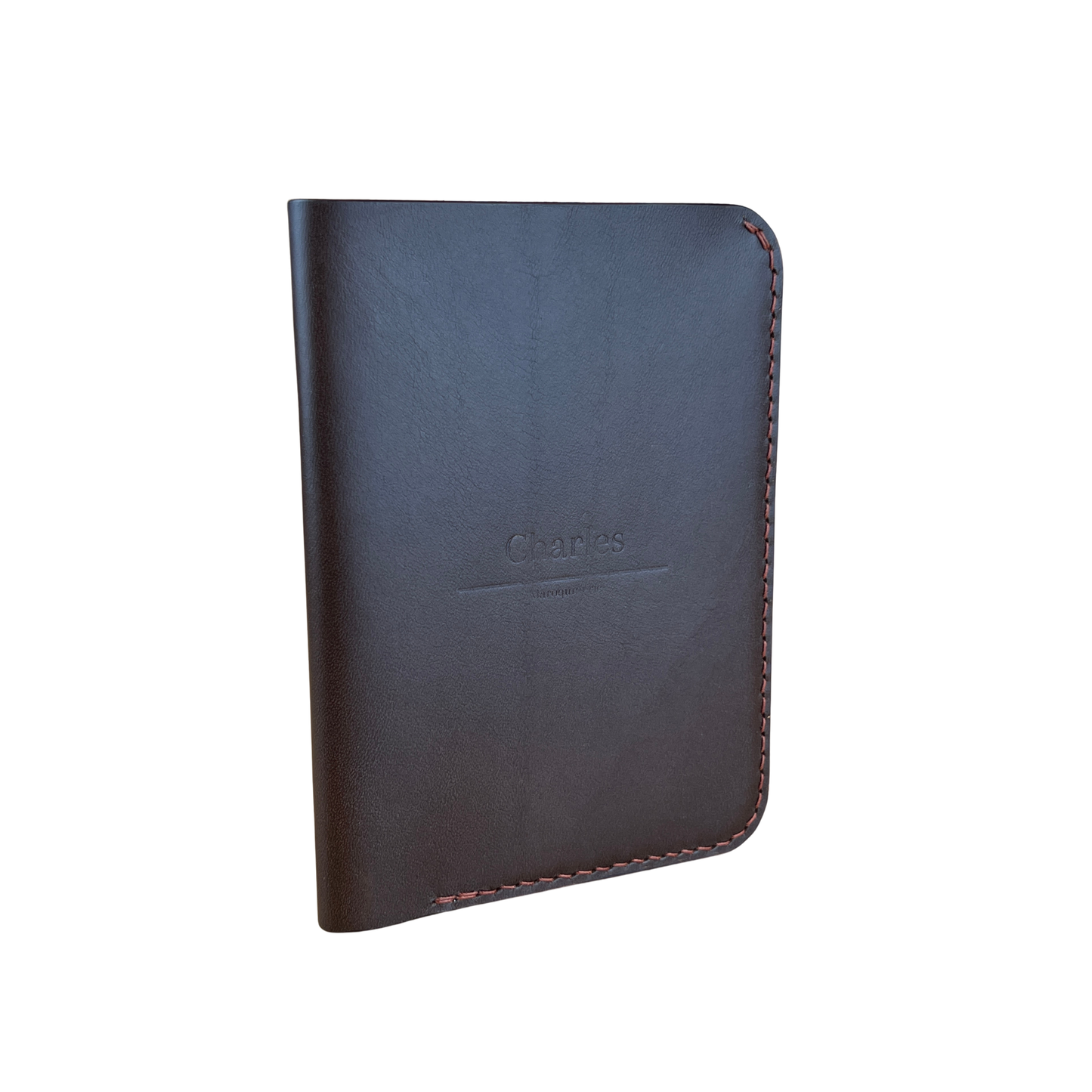Portefeuille arrondi en cuir Marron Chocolat