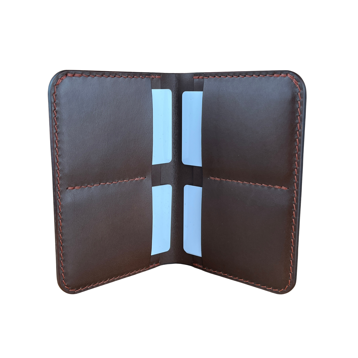 Portefeuille arrondi en cuir Marron Chocolat