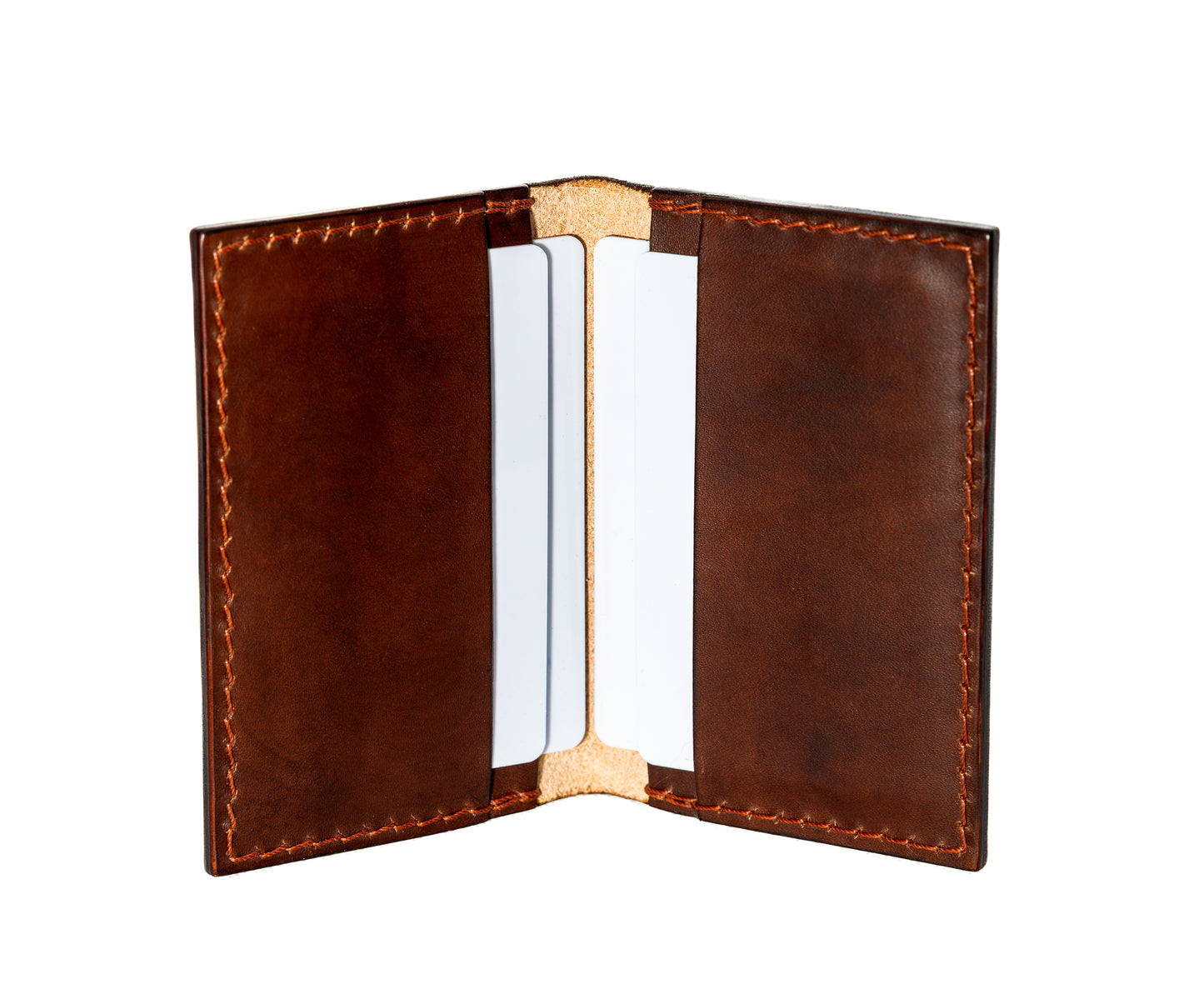 Porte-cartes en cuir Marron foncé