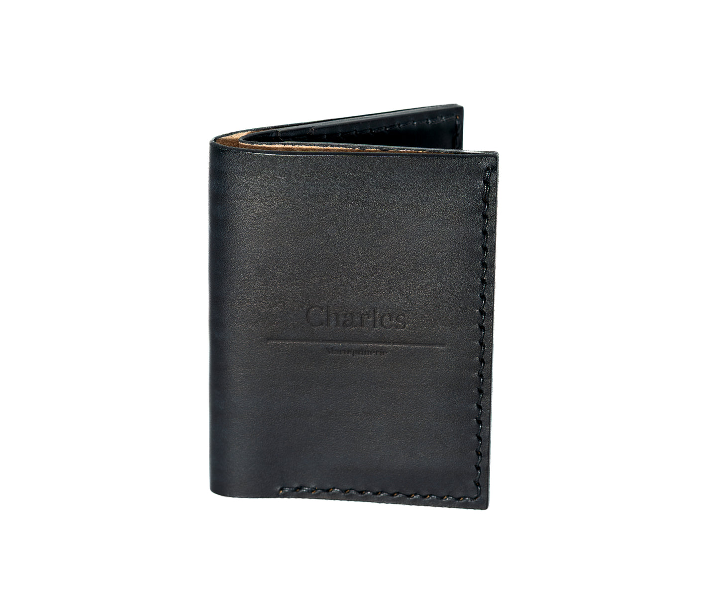 Portefeuille Minimaliste en cuir Noir