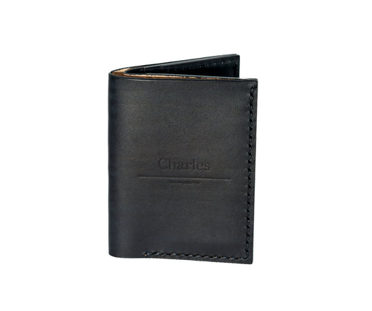 Portefeuille Minimaliste en cuir Noir