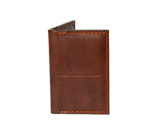 Porte-cartes en cuir Marron foncé