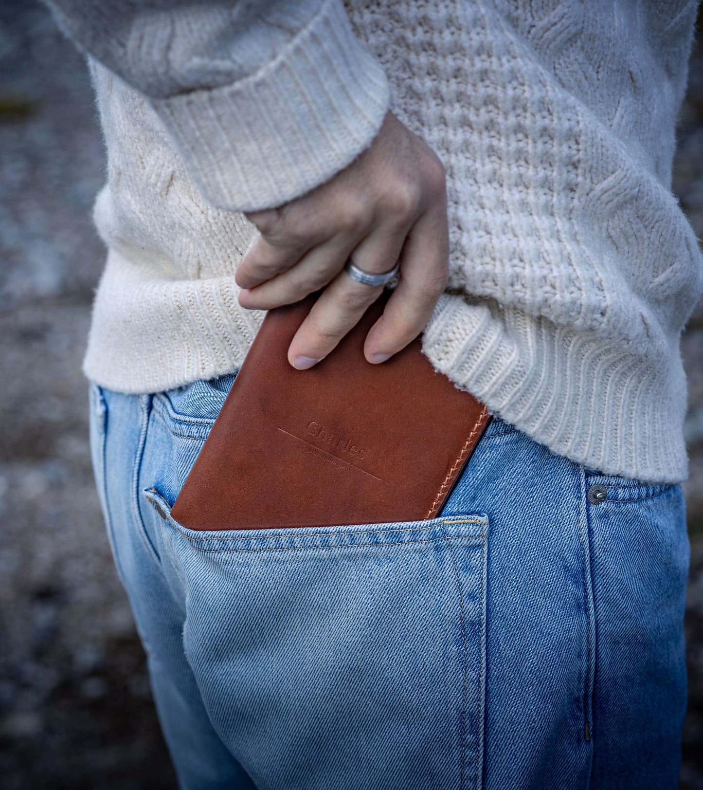 Portefeuille souple en cuir Marron foncé