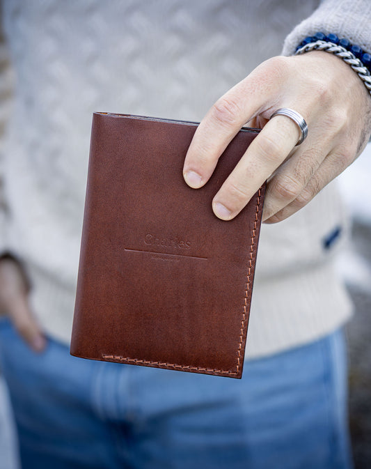 Portefeuille souple en cuir Marron foncé