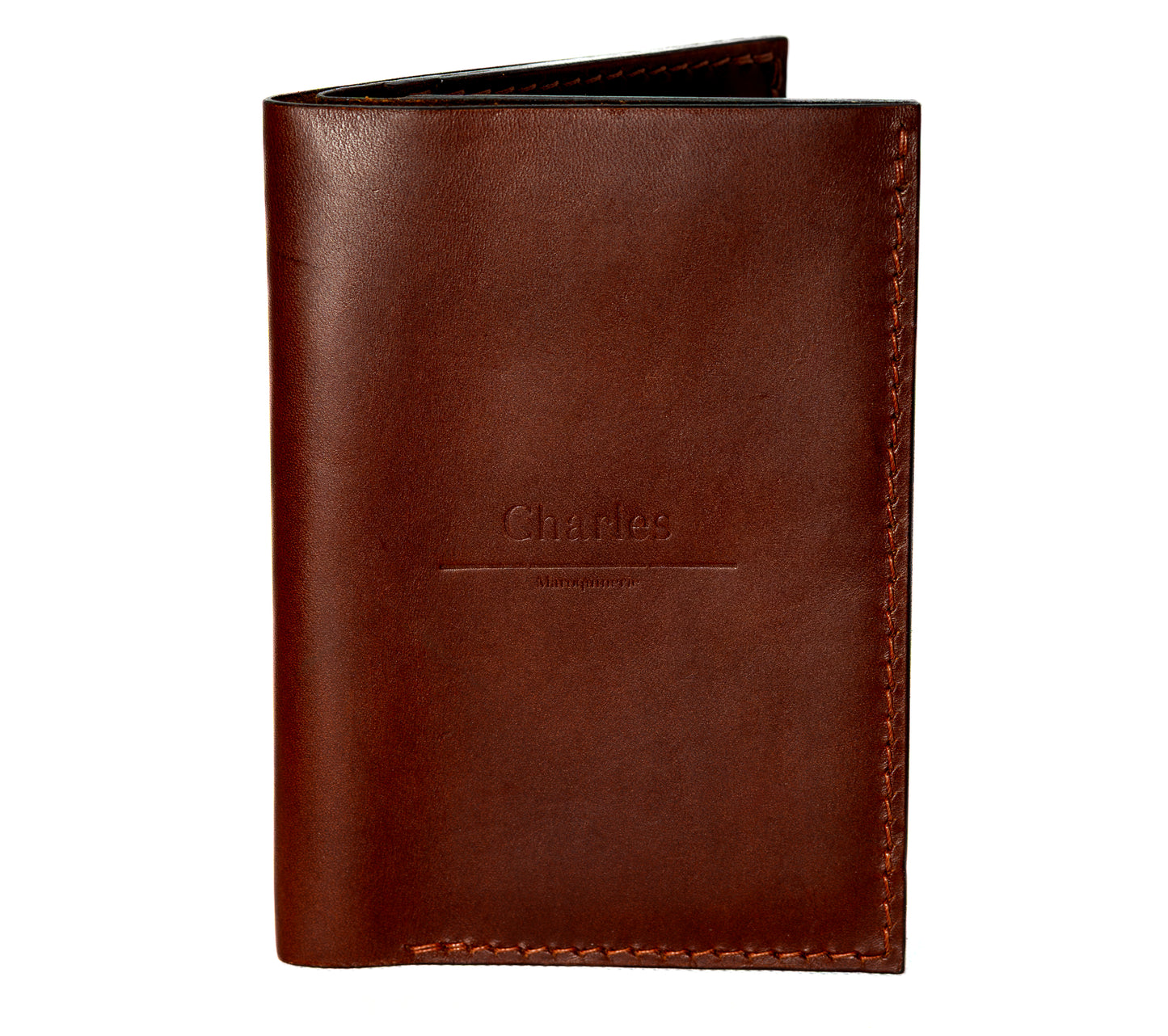 Portefeuille souple en cuir Marron foncé