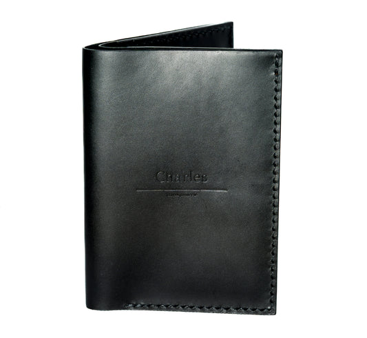 Portefeuille souple en cuir noir